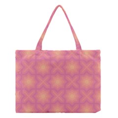 Fuzzy Peach Aurora Pink Stars Medium Tote Bag by PatternSalad