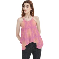 Fuzzy Peach Aurora Pink Stars Flowy Camisole Tank Top by PatternSalad