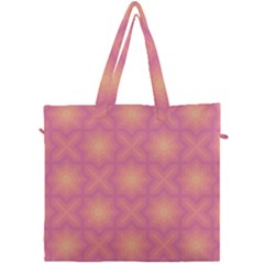 Fuzzy Peach Aurora Pink Stars Canvas Travel Bag by PatternSalad