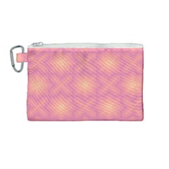 Fuzzy Peach Aurora Pink Stars Canvas Cosmetic Bag (medium) by PatternSalad