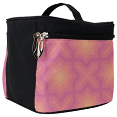 Fuzzy Peach Aurora Pink Stars Make Up Travel Bag (big)