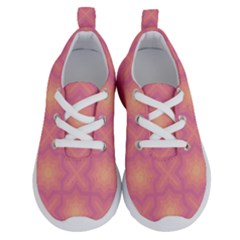 Fuzzy Peach Aurora Pink Stars Running Shoes by PatternSalad