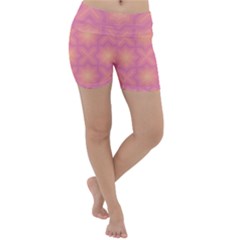 Fuzzy Peach Aurora Pink Stars Lightweight Velour Yoga Shorts