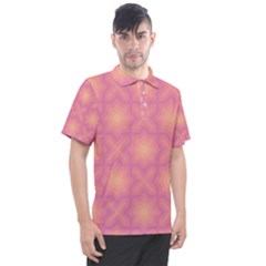 Fuzzy Peach Aurora Pink Stars Men s Polo T-shirt by PatternSalad