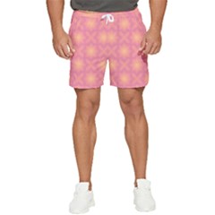 Fuzzy Peach Aurora Pink Stars Men s Runner Shorts