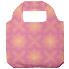 Fuzzy Peach Aurora Pink Stars Foldable Grocery Recycle Bag by PatternSalad