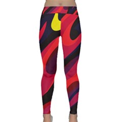 Abstract Fire Flames Grunge Art, Creative Classic Yoga Leggings by nateshop