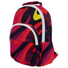 Abstract Fire Flames Grunge Art, Creative Rounded Multi Pocket Backpack by nateshop