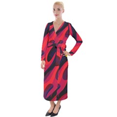 Abstract Fire Flames Grunge Art, Creative Velvet Maxi Wrap Dress by nateshop