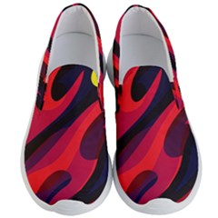 Abstract Fire Flames Grunge Art, Creative Men s Lightweight Slip Ons by nateshop