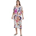 Abstract Floral Background Women s Cotton 3/4 Sleeve Night Gown View1