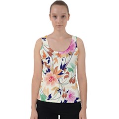 Abstract Floral Background Velvet Tank Top by nateshop