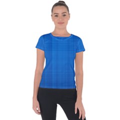 Blue Abstract, Background Pattern Short Sleeve Sports Top  by nateshop