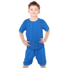 Blue Abstract, Background Pattern Kids  T-shirt And Shorts Set by nateshop