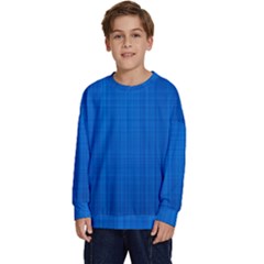 Blue Abstract, Background Pattern Kids  Crewneck Sweatshirt by nateshop