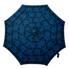 Blue Floral Pattern Floral Greek Ornaments Hook Handle Umbrellas (large) by nateshop