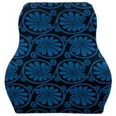 Blue Floral Pattern Floral Greek Ornaments Car Seat Velour Cushion  by nateshop