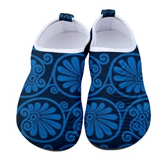 Blue Floral Pattern Floral Greek Ornaments Men s Sock-style Water Shoes by nateshop