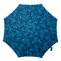 Blue Floral Pattern Texture, Floral Ornaments Texture Hook Handle Umbrellas (large)