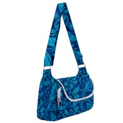 Blue Floral Pattern Texture, Floral Ornaments Texture Multipack Bag by nateshop