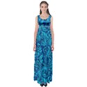 Blue Floral Pattern Texture, Floral Ornaments Texture Empire Waist Maxi Dress View1