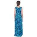 Blue Floral Pattern Texture, Floral Ornaments Texture Empire Waist Maxi Dress View2
