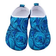 Blue Floral Pattern Texture, Floral Ornaments Texture Women s Sock-style Water Shoes by nateshop