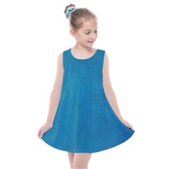 Blue Stone Texture Grunge, Stone Backgrounds Kids  Summer Dress by nateshop