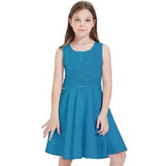 Blue Stone Texture Grunge, Stone Backgrounds Kids  Skater Dress by nateshop