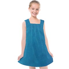 Blue Stone Texture Grunge, Stone Backgrounds Kids  Cross Back Dress by nateshop