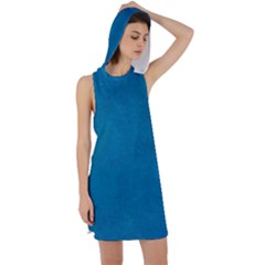 Blue Stone Texture Grunge, Stone Backgrounds Racer Back Hoodie Dress by nateshop