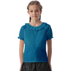 Blue Stone Texture Grunge, Stone Backgrounds Kids  Frill Chiffon Blouse by nateshop