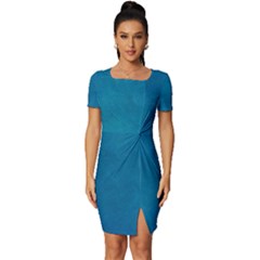 Blue Stone Texture Grunge, Stone Backgrounds Fitted Knot Split End Bodycon Dress by nateshop