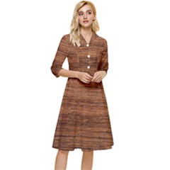 Brown Wooden Texture Classy Knee Length Dress by nateshop