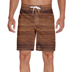 Brown Wooden Texture Men s Beach Shorts by nateshop