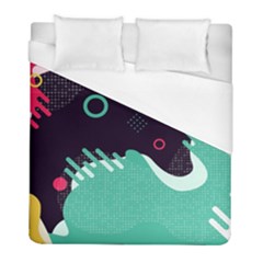 Colorful Background, Material Design, Geometric Shapes Duvet Cover (full/ Double Size) by nateshop