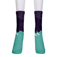 Colorful Background, Material Design, Geometric Shapes Crew Socks