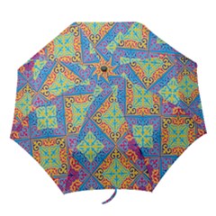 Colorful Floral Ornament, Floral Patterns Folding Umbrellas by nateshop