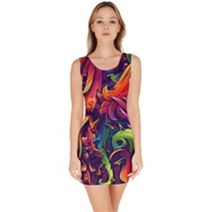 Colorful Floral Patterns, Abstract Floral Background Bodycon Dress by nateshop