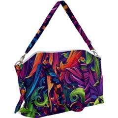 Colorful Floral Patterns, Abstract Floral Background Canvas Crossbody Bag