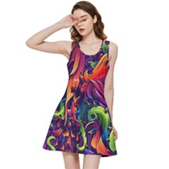 Colorful Floral Patterns, Abstract Floral Background Inside Out Racerback Dress by nateshop