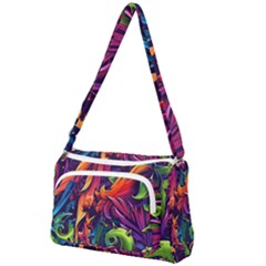 Colorful Floral Patterns, Abstract Floral Background Front Pocket Crossbody Bag by nateshop