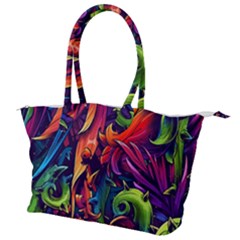 Colorful Floral Patterns, Abstract Floral Background Canvas Shoulder Bag by nateshop