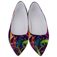 Colorful Floral Patterns, Abstract Floral Background Women s Low Heels by nateshop