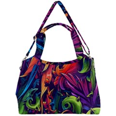 Colorful Floral Patterns, Abstract Floral Background Double Compartment Shoulder Bag by nateshop