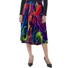 Colorful Floral Patterns, Abstract Floral Background Classic Velour Midi Skirt  by nateshop