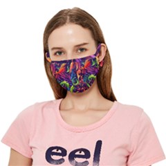 Colorful Floral Patterns, Abstract Floral Background Crease Cloth Face Mask (adult)