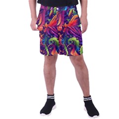 Colorful Floral Patterns, Abstract Floral Background Men s Pocket Shorts by nateshop