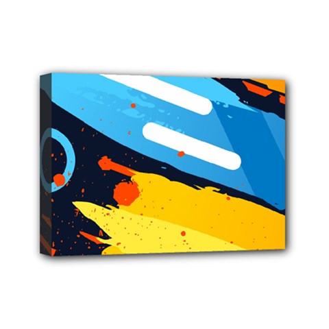 Colorful Paint Strokes Mini Canvas 7  X 5  (stretched) by nateshop