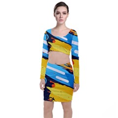 Colorful Paint Strokes Top And Skirt Sets by nateshop